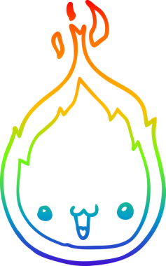 Gökkuşağı gradyan çizgisi bir insan tarafından çizilmiş tatlı bir çizgi film alevi.