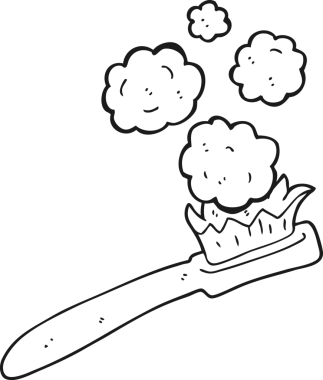 Bir insan tarafından çizilmiş siyah beyaz bir diş fırçası.