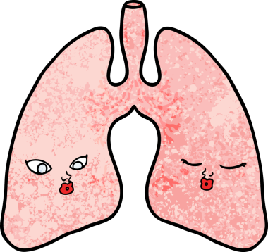 Bir insan tarafından çizilmiş karikatür ciğerleri.