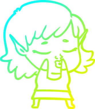 Bir insan tarafından çizilmiş güzel bir elf kızı çizimi.