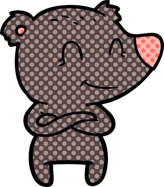 Bir insan tarafından çizilmiş dost canlısı ayı çizgi filmi.