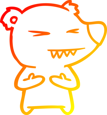 Bir insan tarafından çizilmiş kızgın bir ayı karikatürü.