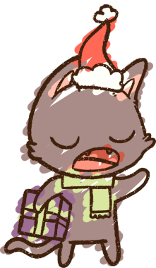 Bir insan tarafından çizilen Noel Kedisi Tebeşiri