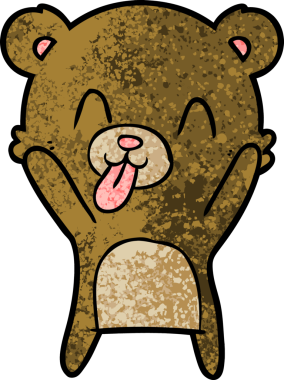 Bir insan tarafından çizilmiş kaba çizgi film ayısı.