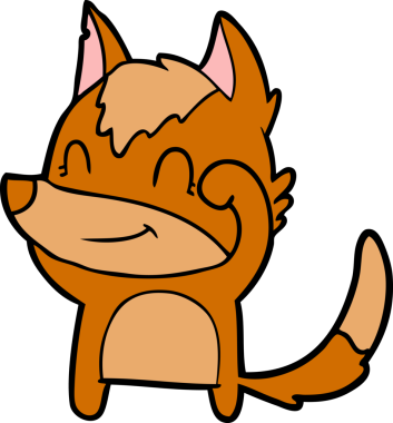 Bir insan tarafından çizilmiş tilki çizgi film karakteri