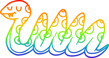 gökkuşağı gradyan çizgi çizimi bir insan tarafından çizilmiş bir çizgi yılan