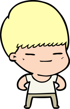 Bir insan tarafından çizilmiş kendini beğenmiş bir çocuk.