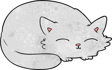 Bir insan tarafından çizilmiş çizgi film kedisi.