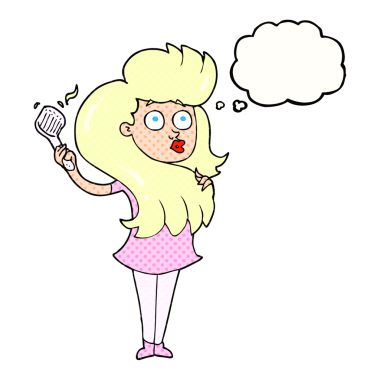 Düşünce baloncuğu çizen kadın bir insan tarafından çizilmiş saçlar.