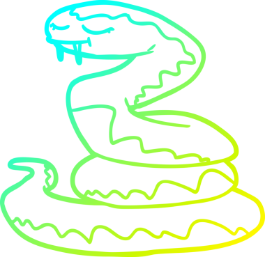 Bir insan tarafından çizilmiş çizgi film yılanı çizimi.