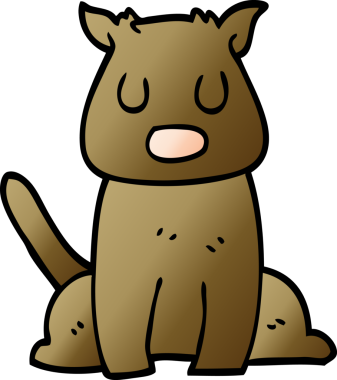 Bir insan tarafından çizilmiş sakin bir köpek.