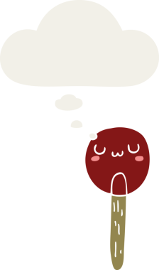 insan tarafından çizilmiş düşünce baloncuklu çizgi film lolipopu.