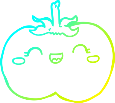 Bir insan tarafından çizilmiş bir domatesin soğuk çizgi çizimi