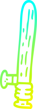 Bir insan tarafından çizilmiş ahşap bir karikatürün soğuk gradyan çizgisi.