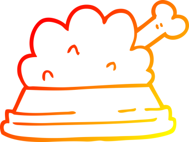 Bir insan tarafından çizilmiş çizgi film evcil hayvan yiyeceği çizimi.