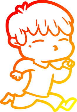 Bir insan tarafından çizilmiş, çizgi film karakteri meraklı bir çocuk çizimi.