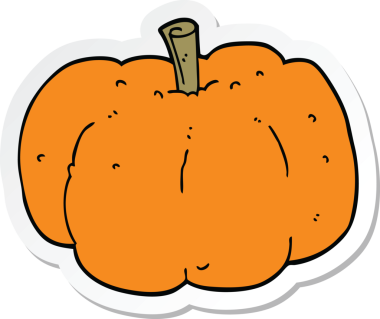 Bir insan tarafından çizilmiş bir balkabağı çıkartması.