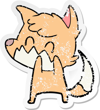 Bir insan tarafından çizilmiş karikatür dostu tilkinin sıkıntılı çıkartması.