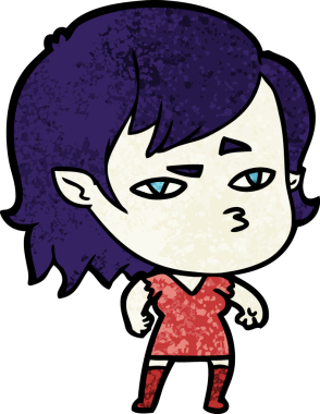 Bir insan tarafından çizilmiş vampir kız çizgi filmi.