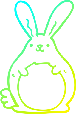 Bir insan tarafından çizilmiş bir çizgi film tavşanı çizimi