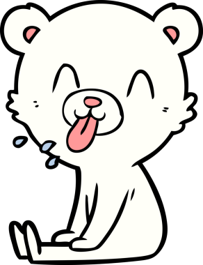 Bir insan tarafından çizilmiş mutlu kutup ayısı karikatürü