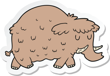 Bir insan tarafından çizilmiş tarih öncesi bir mamutun çıkartması.