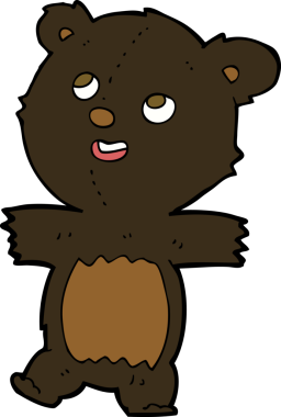 bir insan tarafından çizilmiş kara ayı çizgi filmi