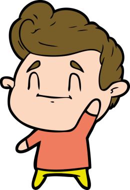 Bir insan tarafından çizilmiş mutlu çizgi film adamı.