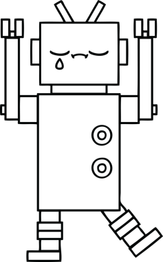 Bir insan tarafından çizilmiş robot çizimi