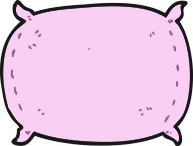 Bir insan tarafından çizilmiş karton yastık.