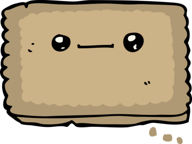 Bir insan tarafından çizilmiş çizgi film bisküvisi