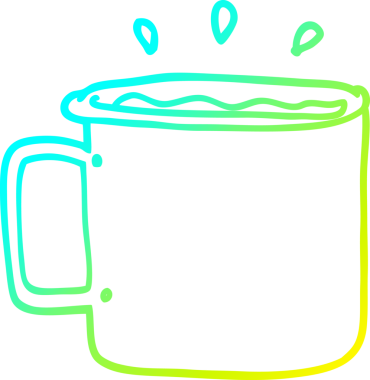 Bir insan tarafından çizilmiş bir kahve karikatürü çizimi.