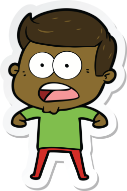 Bir insan tarafından çizilmiş bir karikatür çıkartması.