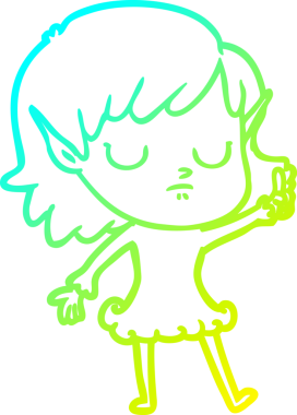 Bir insan tarafından çizilmiş soğuk gradyan çizgi çizimi.