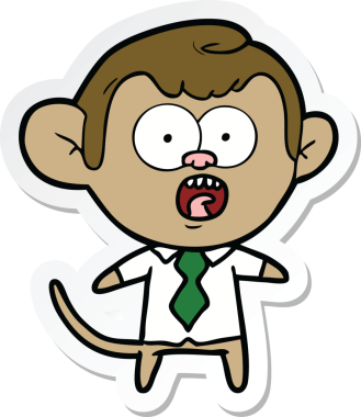 Bir insan tarafından çizilmiş bir iş maymununun çıkartması.