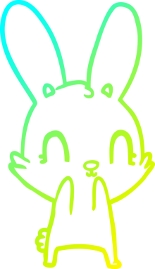 Bir insan tarafından çizilmiş şirin bir çizgi film tavşanı çizimi.