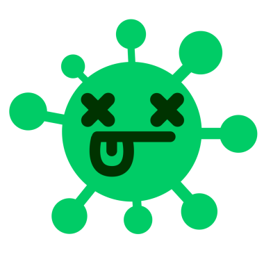 Ölü yüz ve bir insan tarafından çizilmiş dil simgesi.