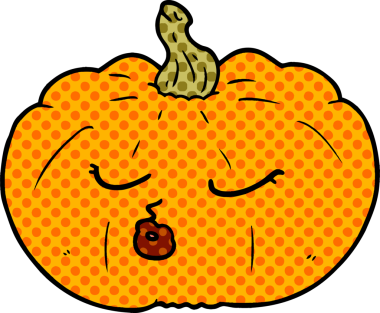 Bir insan tarafından çizilmiş bir balkabağı.