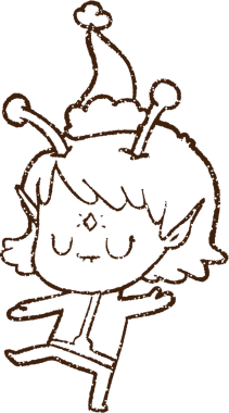 Bir insan tarafından çizilen Mutlu Uzaylı Kömür Çizimi