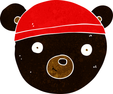 bir insan tarafından çizilmiş siyah ayı yüzü.