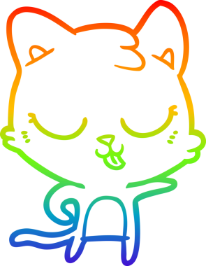 gökkuşağı gradyanı çizimi bir insan tarafından çizilmiş çizgi film kedisi