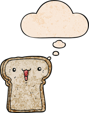 bir insan tarafından çizilmiş grunge doku biçiminde düşünce baloncuğu olan karikatür çizimi