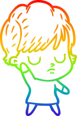 gökkuşağı gradyan çizimi bir insan tarafından çizilmiş bir karikatür kadın