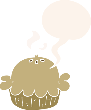 Konuşma baloncuğu olan karikatür turtası bir insan tarafından çizilmiş.