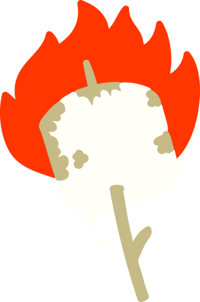 Bir insan tarafından çizilmiş çubukta yanan lokum.