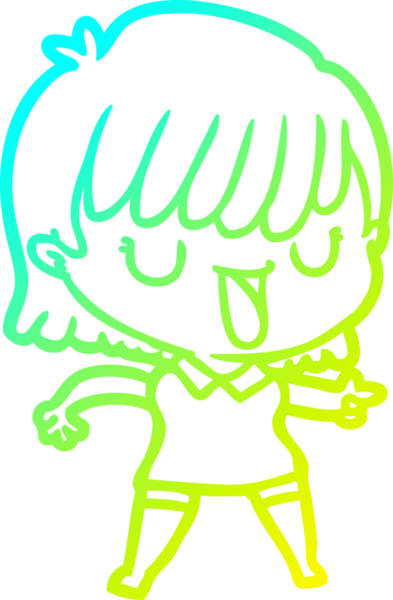 Bir insan tarafından çizilmiş bir karikatür kadın çizimi.