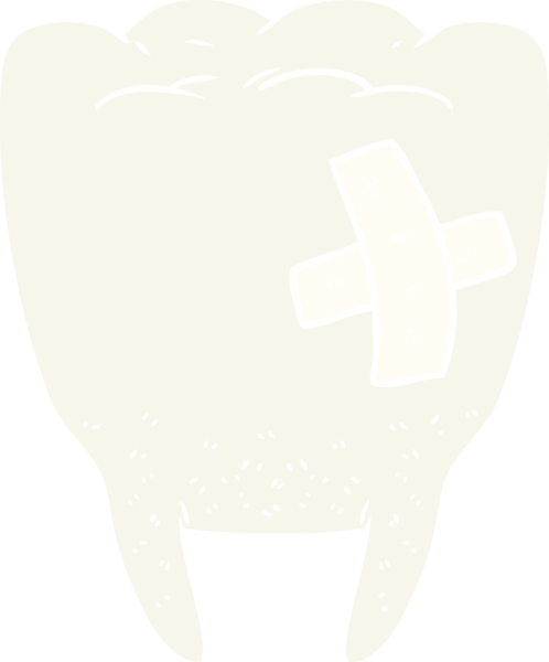 Bir insan tarafından çizilmiş düz renk çizgi film kötü dişi