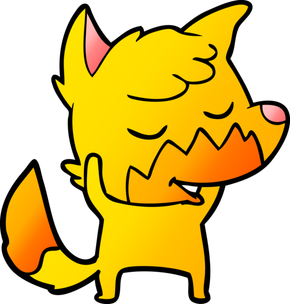 Bir insan tarafından çizilmiş tilki çizgi film karakteri