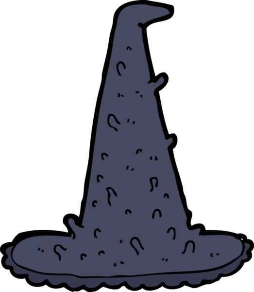 Bir insan tarafından çizilmiş ürkütücü cadı şapkası.