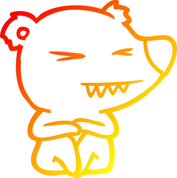 Bir insan tarafından çizilmiş kızgın bir kutup ayısının sıcak çizgi çizimi